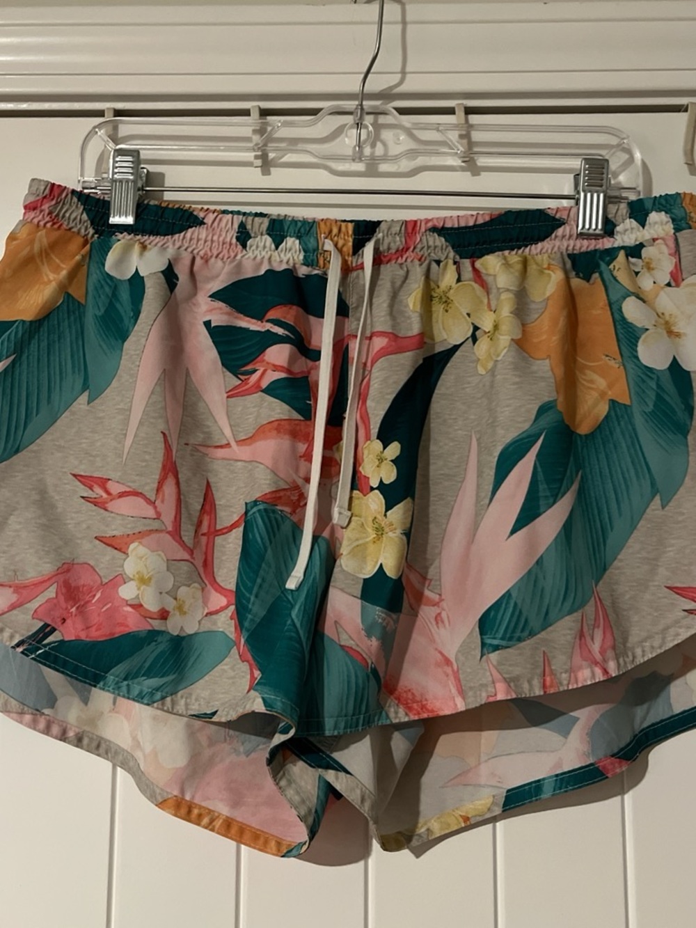 Old Navy Tropical Floral Athletic Shorts in Teal, Pink & Yellow